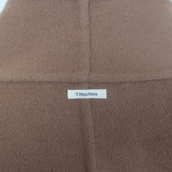 'S Max Mara Calla Belted Wrap Coat Brown Felted Wool Size US 4 - Picture 8 of 13